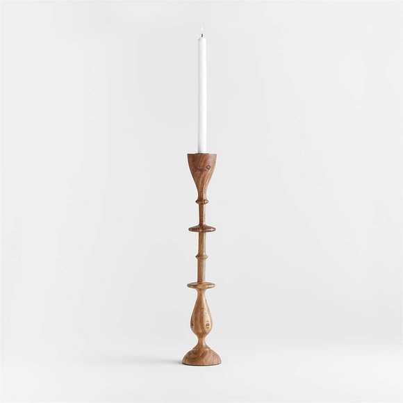Pair of Wooden Candlesticks - Picture 4 of 5